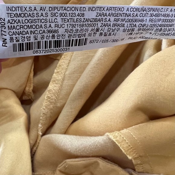 ZARA Yellow Linen Blend Wideleg Trousers Pants Women’s Size Medium - Picture 10 of 11